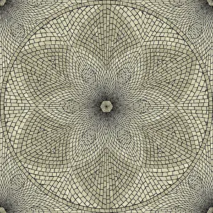 Deserted Road Surface Drucke: Seamless stone mosaic pattern, round repeating design