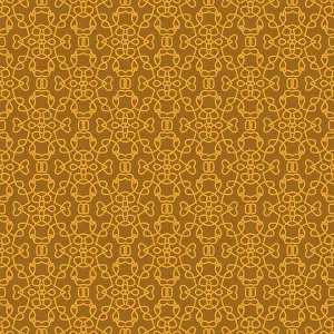 Ornate Floral Arrangement Drucke: Seamless Texture on Orange. Element for Design