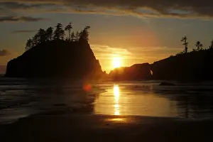 Rocky Coastline USA Drucke: Second Beach at La Push, Olympic Coast
