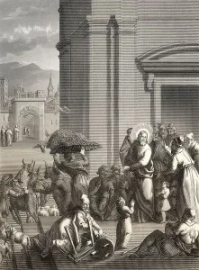 New Testament Scene Drucke: The second cleansing of the Temple