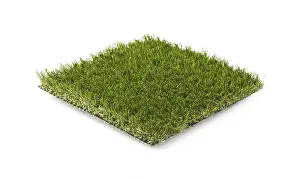 White Background Isolated Drucke: Section of artificial turf grass isolated on white background