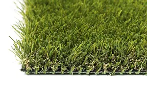 Artificial Turf Grass Drucke: Section of artificial turf grass on white background