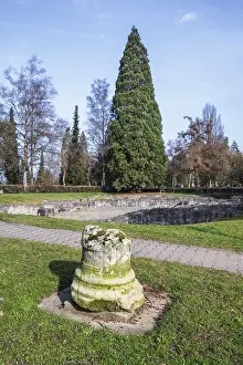Roman Bath Rottweil Drucke: Section of a column, partial reconstruction of the legion bath