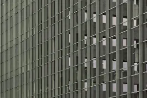 Waste Separation In Europe Drucke: Section of a modern green building with repeating windows