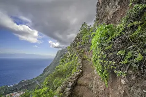 La Gomera Hiking Trails Drucke: Section of path on the hike up to Mirador de Abrante