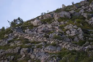 Midsundtrappene Norway Drucke: Section of the Rorsethornet Stone Staircase