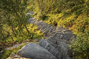 Midsundtrappene Norway Drucke: Section of the Rorsethornet Stone Staircase