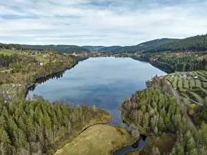 Southern Black Forest Landscape Drucke: The Seebach flows into the Titisee