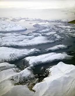 Wintry Nature Photography Drucke: Seen from an airplane