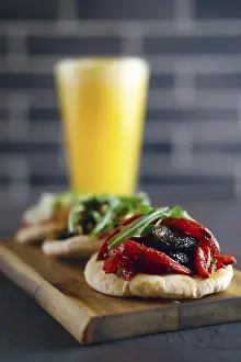 Spanish Gastronomy Drucke: Selective focus photo of authentic tapas set
