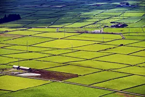 Southern Europe Views Drucke: Serra do Cume Viewpoint overlooking the patchwork