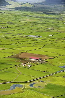 Azores Portugal Drucke: Serra do Cume Viewpoint overlooking the patchwork