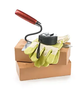 Studio Shot Of Construction Tools Drucke: Set for building isolated