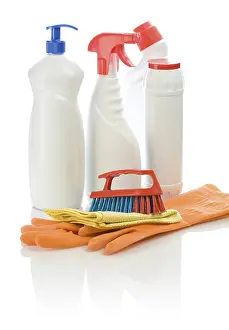 Household Items Drucke: Set for cleaning