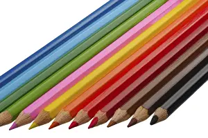 Colored Pencils Drucke: A set of colored pencils on a white background