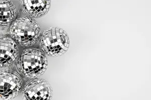 Geometric Shapes Drucke: Set disco balls with copy space