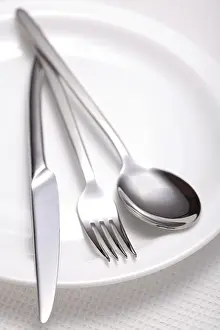 Isolated Food Still Life Drucke: Set of kitchen object on a white background