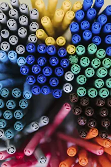Rainbow Colored Pencils Drucke: Set multicolored pens