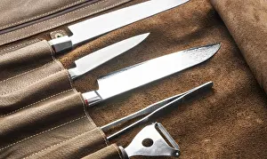Cook Knives Set Drucke: Set of professional cook tools