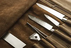 Cook Knives Set Drucke: Set of professional cook tools