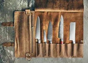 Cook Knives Set Drucke: Set of professional cook tools