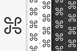 Seamless Pattern Design Drucke: Set of seamless patterns Bowen knots in flat style