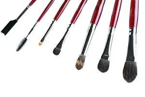 Beauty Tools Drucke: Set of various brushes and applicators for applying makeup