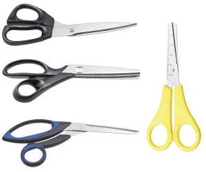 Handicraft Supplies Drucke: Set of various closed scissors