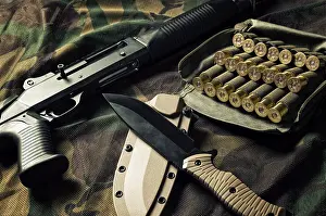 German Special Police Forces Drucke: Set of weapons of a fighter of a special unit