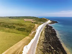 Aerial Photography UK Drucke: Seven Sisters Cliffs from a drone