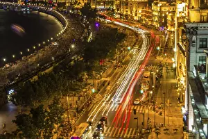 Long Exposure Cityscape Drucke: Shanghai