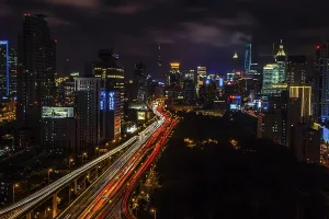 Blurred City Motion Drucke: Shanghai