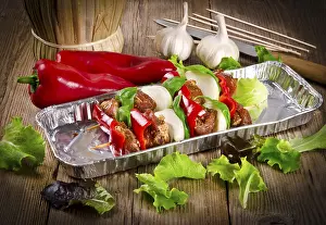 Grilled Meat Nutrition Drucke: Shashlik