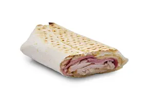 Meat Products Drucke: Shawarma with cheese and different types of ham