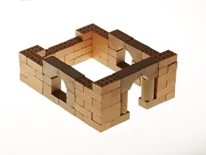 Red Brick Architecture Drucke: Shell of a house made of bricks