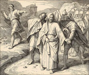Old Testament Scripture Drucke: Shimei Curses David, Old Testament