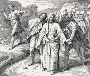 Biblical Figure Depictions Drucke: Shimei Curses David, Old Testament