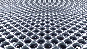 Modern Background Drucke: Shiny steel grid pattern using as modern background