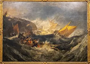 Joseph Mallord William Turner Artwork Drucke: Shipwreck of a freighter, Turner
