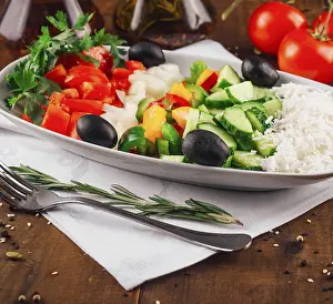 Tomato And Cucumber Salad Drucke: Shopska salad is made with tomatoes