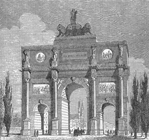 Munich Travel Photography Drucke: The Siegestor gate in Munich, c