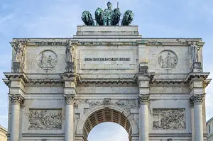 Historic City Center Munich Drucke: The Siegestor (Victory Gate) in Munich