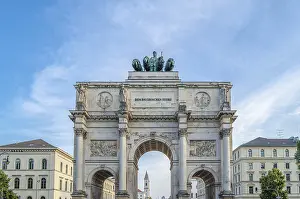 Upper Bavarian Landmarks Drucke: The Siegestor (Victory Gate) in Munich