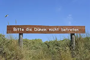 Deserted Dunes Germany Drucke: Sign, Please do not enter the dunes