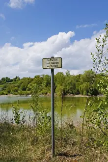 Prohibition Sign Germany Drucke: Sign entry and bathing prohibited