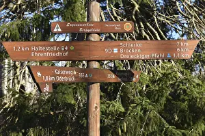German Federal Republic Navigation Drucke: Signposts in the Harz Mountains