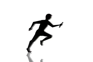 Physical Fitness Activity Drucke: Silhouette of a relay runner