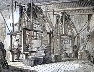 England Industrial Heritage Drucke: Silk Fabric Making Studio, 1880