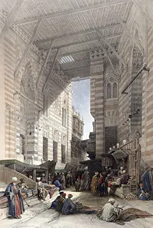 North African Market Scene Drucke: Silk merchants bazaar, Cairo