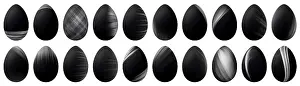 Silver Easter Eggs Drucke: Silver Easter Eggs Set, Silver trendy style eggs Set